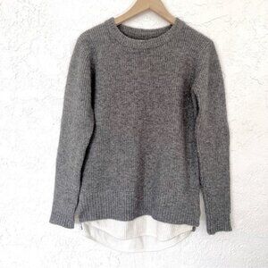 Urban Outfitters UNIF Gray Sweater Ribbed Layered Faux Cream Thermal  S